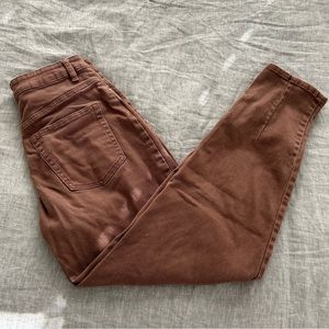 DIVIDED H&M - Women's Mom Fit High-Waisted Jeans - Brown - Size 6